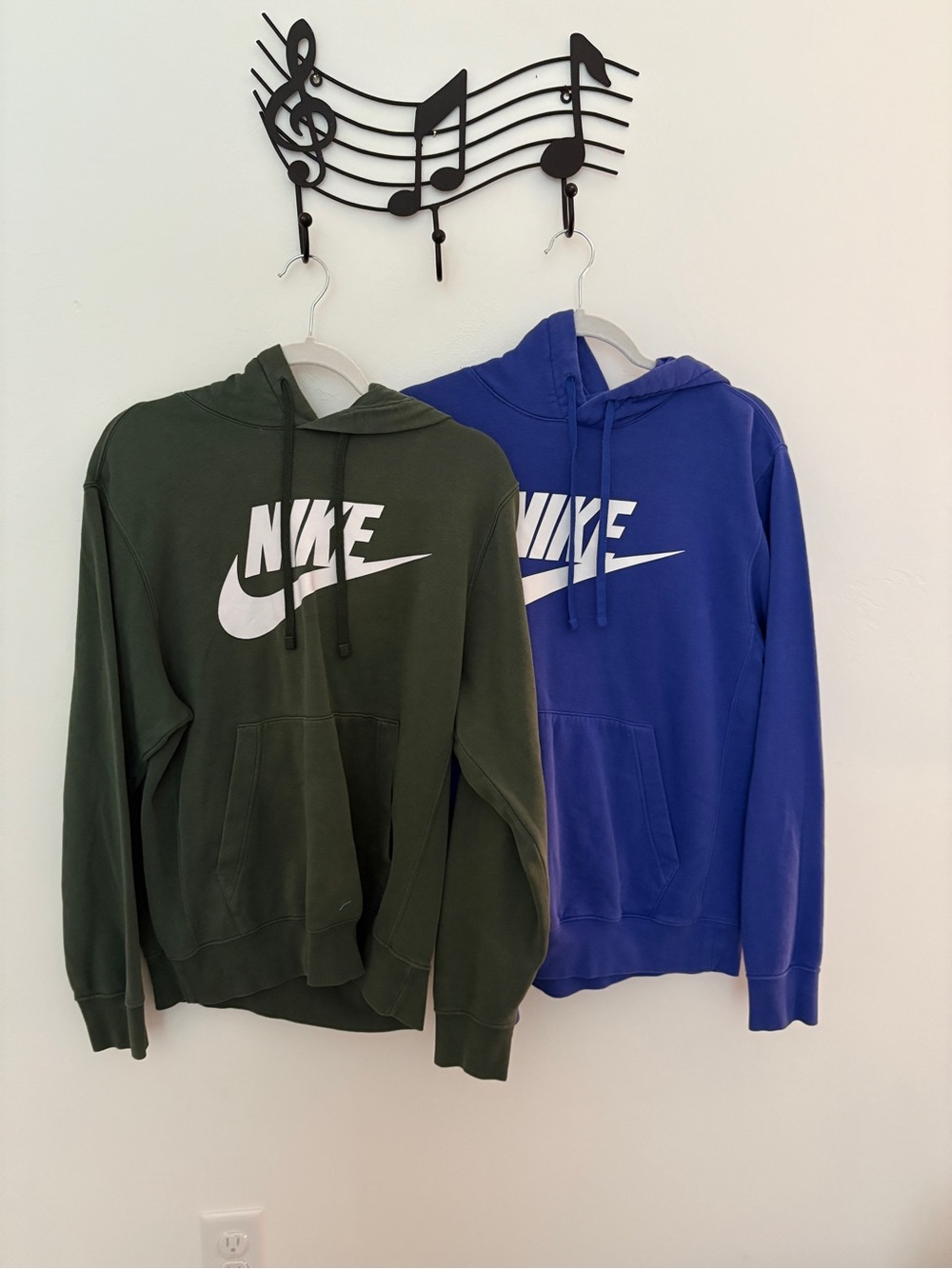 Nike Men's Hoodies - Olive Green & Royal Blue